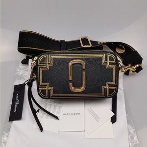 Marc Jacobs Black and Gold Crossbody Bag